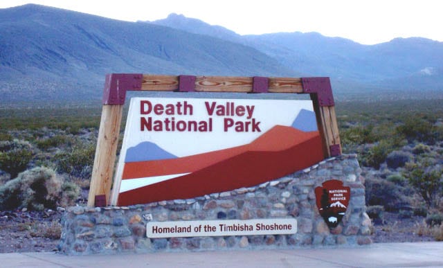 Death Valley activities welcome sign