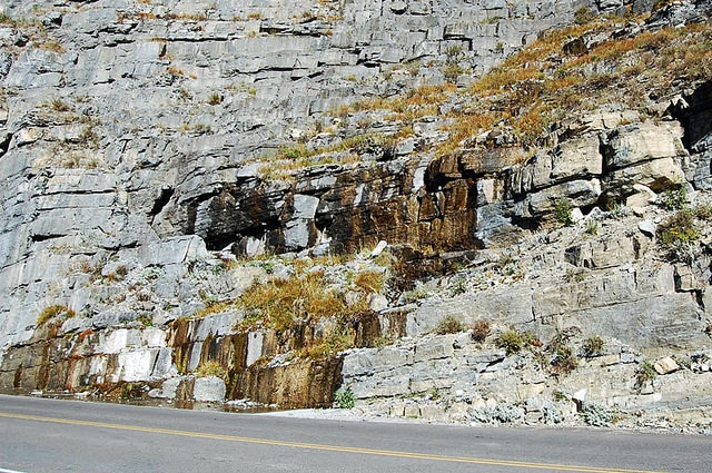 weeping wall driving through glacier national park