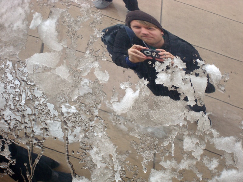 bean selfie snow
